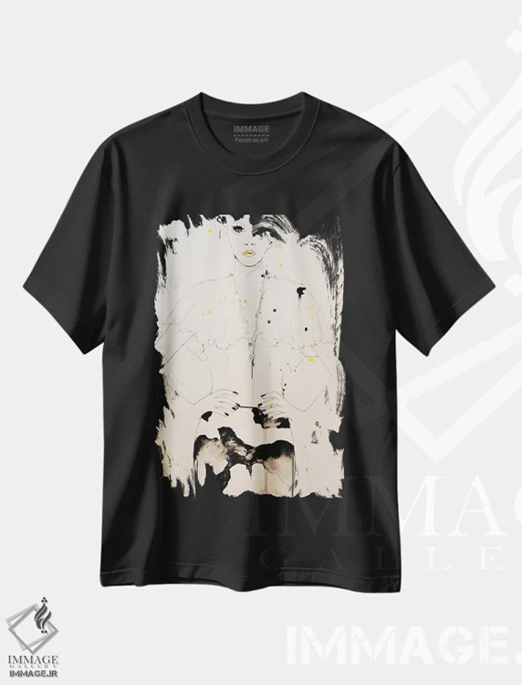 تیشرت مشکی طرح دار – تیشرت مد زنانه ,ظاهراً اثر لی واینر فروشگاه ایماژ