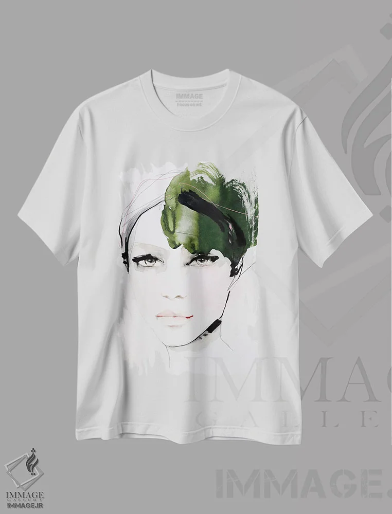 تیشرت سفید طرح دار – تیشرت هنری ,وجد نرم اثر لی واینر immage.ir