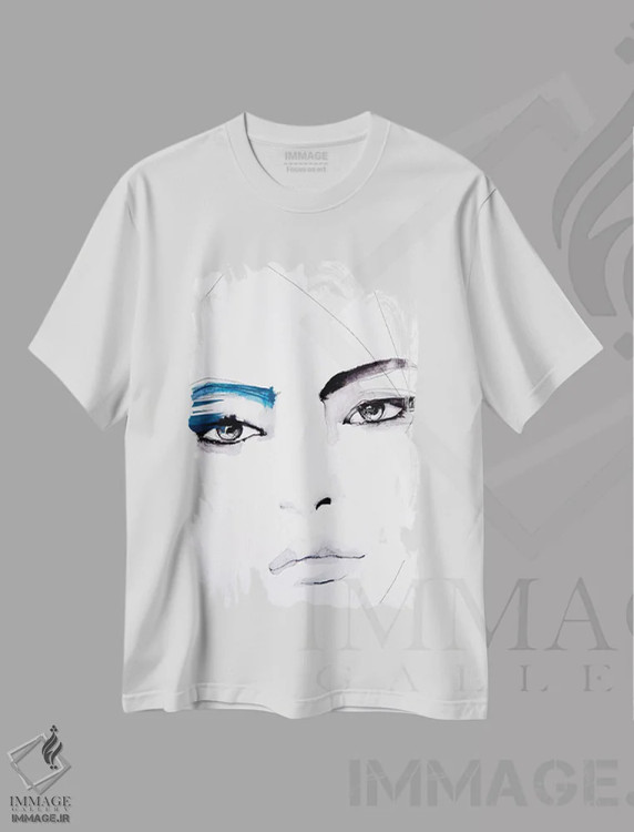 تیشرت سفید طرح دار – تیشرت مینیمال ,بی عنوان اثر لی واینر فروشگاه ایماژ