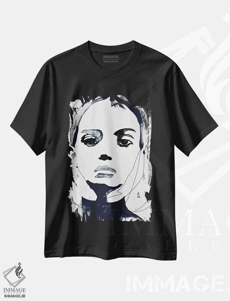 تیشرت مشکی طرح دار – تیشرت هنری ,چیره شدن اثر لی واینر فروشگاه ایماژ