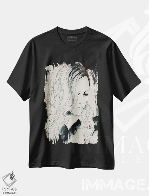 تیشرت مشکی طرح دار – تیشرت تزئینی ,شفق قطبی اثر لی واینر immage.ir