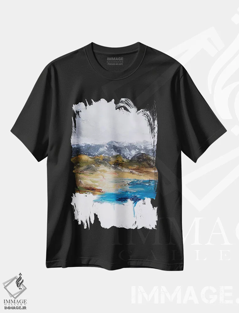 تیشرت مشکی طرح دار – تیشرت انتزاعی ,عنصر اثر لی واینر immage.ir