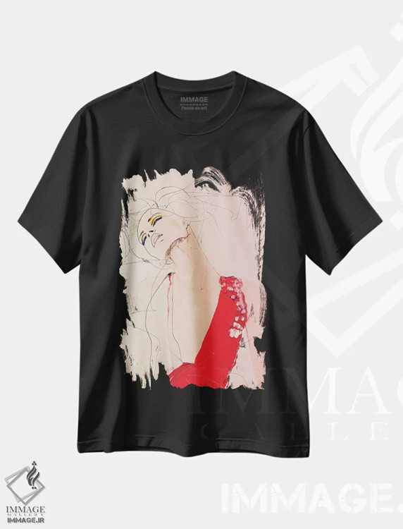تیشرت مشکی طرح دار – تیشرت مدرن زنانه ,جو اثر لی واینر immage.ir