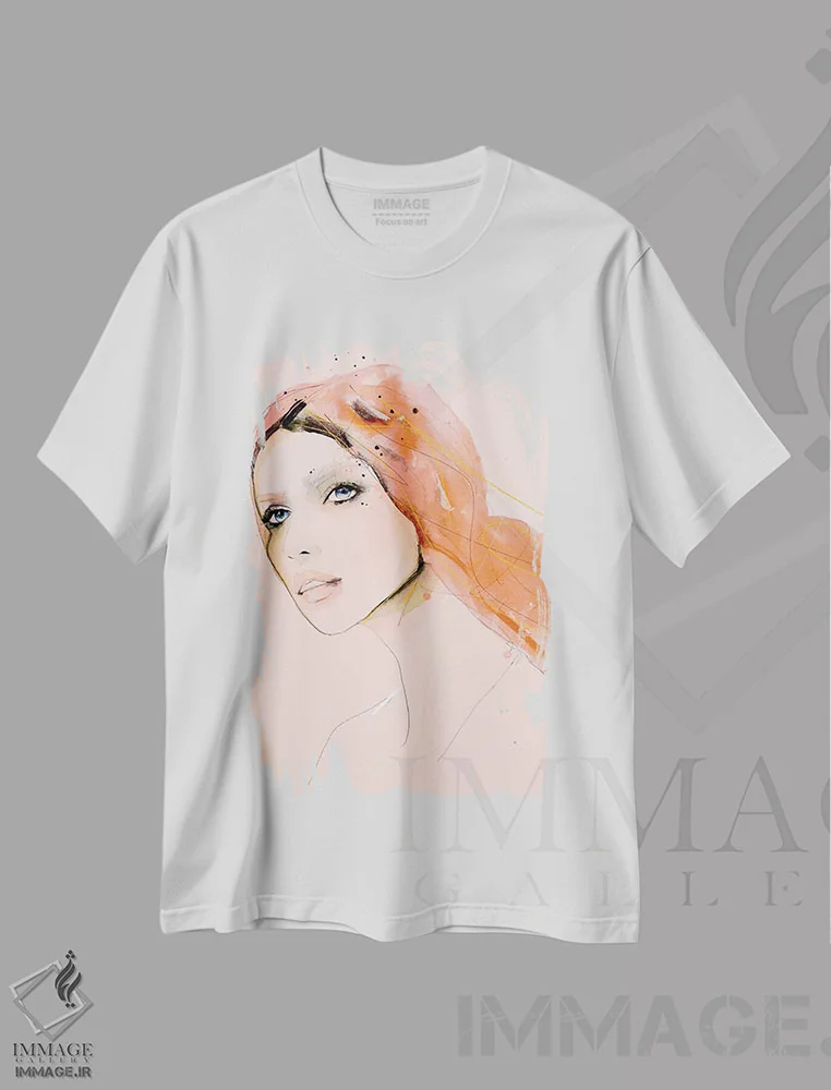 تیشرت سفید طرح دار – تیشرت هنری مدرن ,شکاف نورانی اثر لی واینر immage.ir