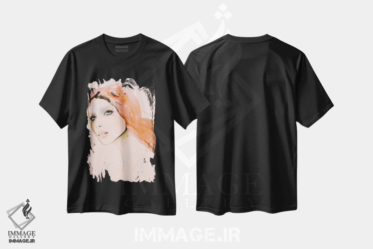 تیشرت مشکی طرح دار – تیشرت هنری مدرن ,شکاف نورانی اثر لی واینر فروشگاه ایماژ