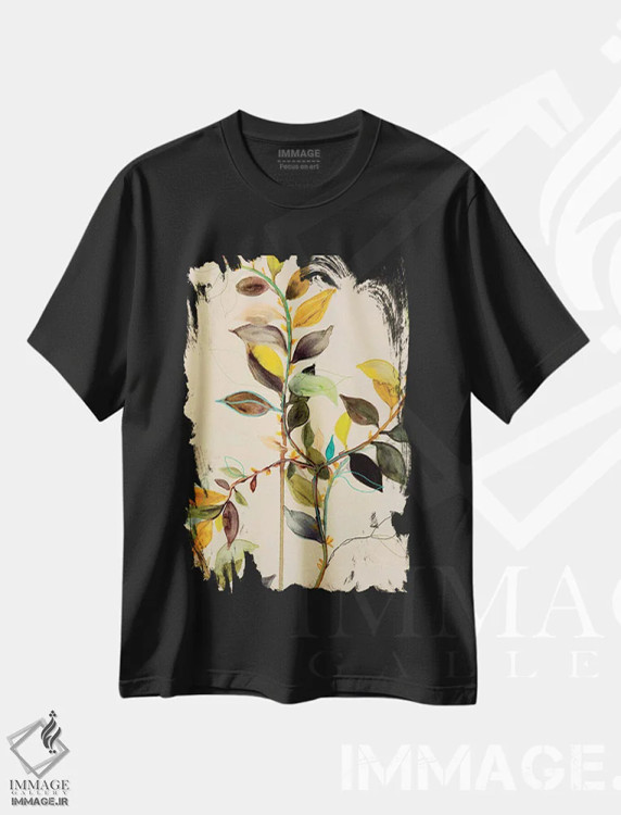 تیشرت مشکی طرح دار – تیشرت گیاهی ,بید اثر لی واینر فروشگاه ایماژ