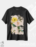 تیشرت مشکی طرح دار – تیشرت طبیعت ,پروانه گل رز اثر لی واینر فروشگاه ایماژ