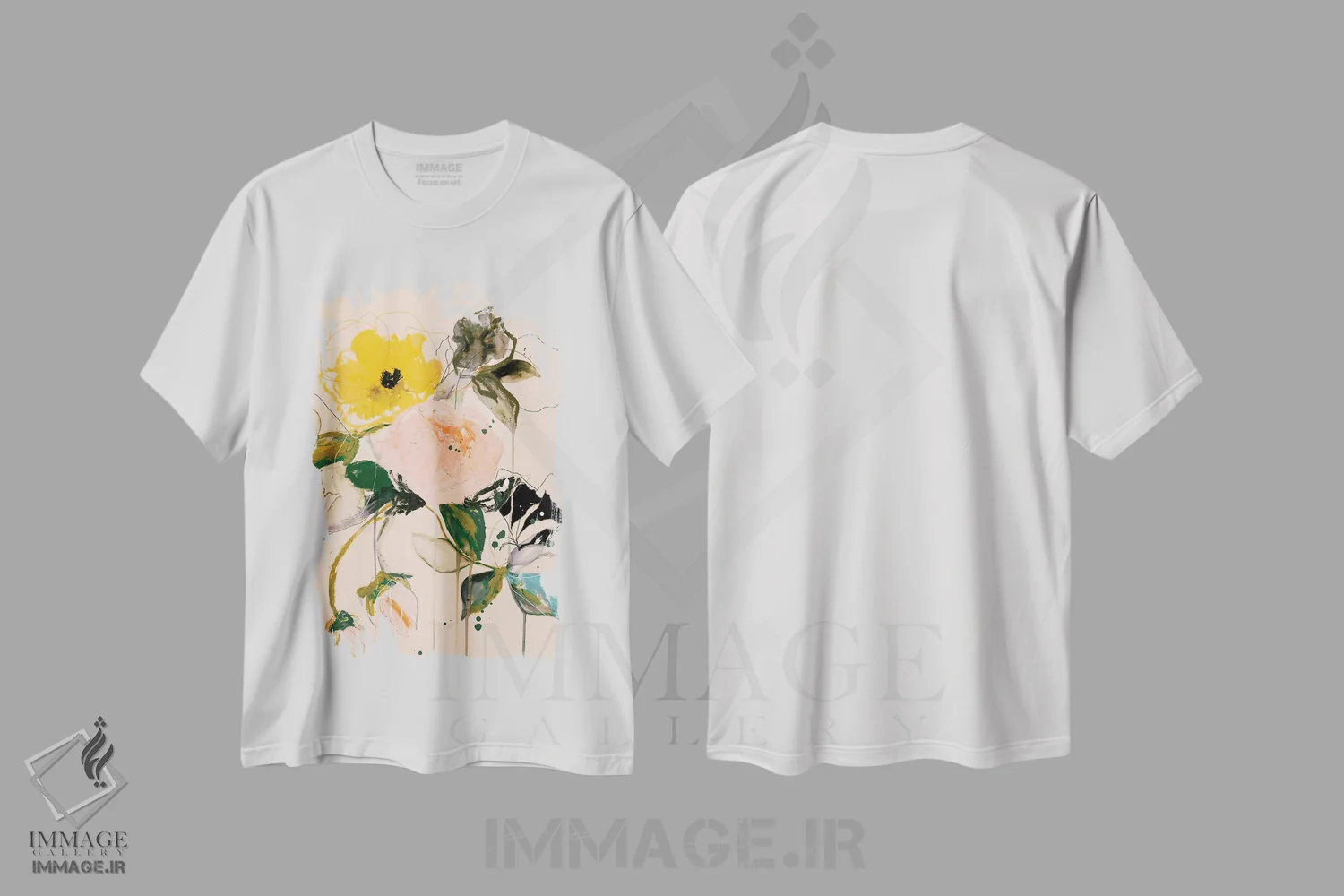 تیشرت سفید طرح دار – تیشرت طبیعت ,پروانه گل رز اثر لی واینر immage.ir