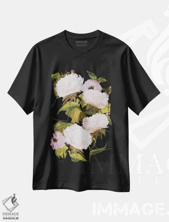 تیشرت مشکی طرح دار – تیشرت گل ,گل صدتومانی II اثر لی واینر immage.ir