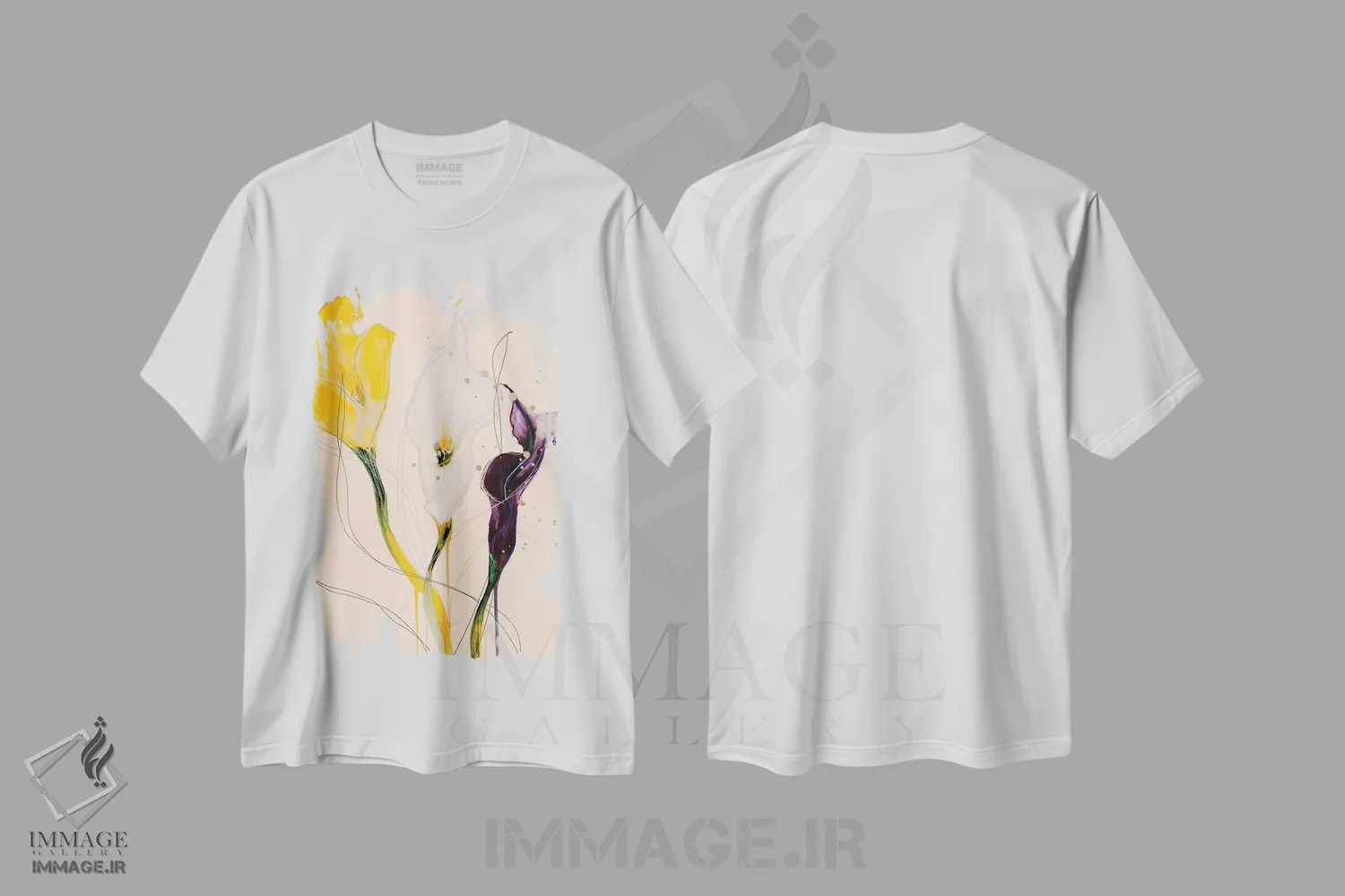تیشرت سفید طرح دار – تیشرت گل سوسن ,سوسن کالا اثر لی واینر immage.ir