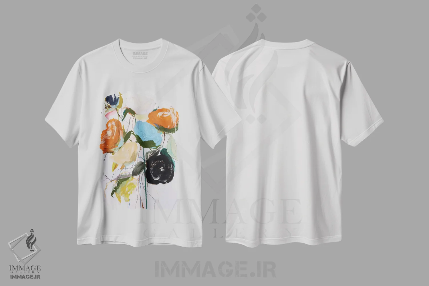 تیشرت سفید طرح دار – تیشرت گل ,بدون باد اثر لی واینر immage.ir