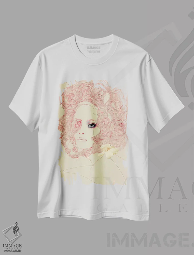 تیشرت سفید طرح دار – تیشرت پرتره ,جیرجیرک اثر لی واینر فروشگاه ایماژ