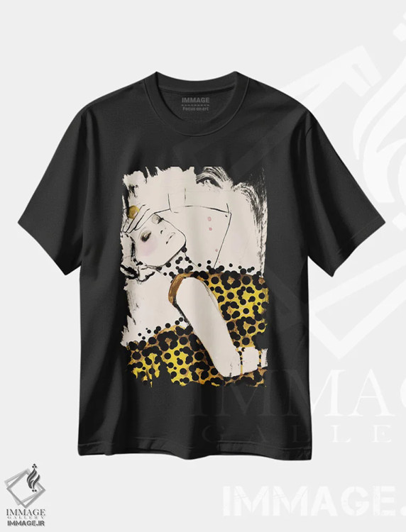 تیشرت مشکی طرح دار – تیشرت هنری ,جریان اثر لی واینر فروشگاه ایماژ