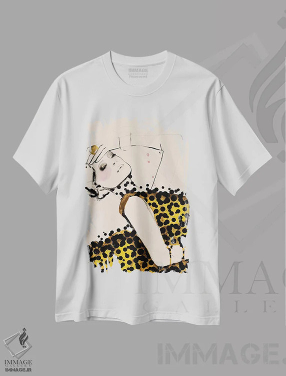 تیشرت سفید طرح دار – تیشرت هنری ,جریان اثر لی واینر immage.ir
