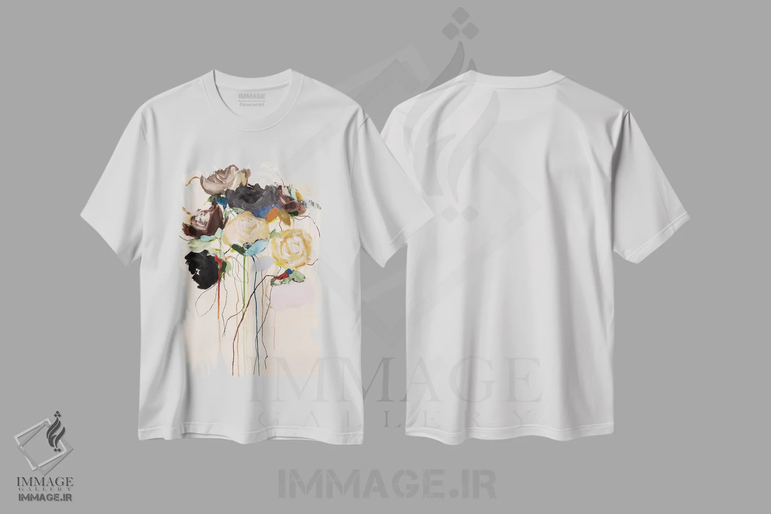 تیشرت سفید طرح دار – تیشرت گلدار ,مجموعه شکوفه ها اثر لی واینر فروشگاه ایماژ
