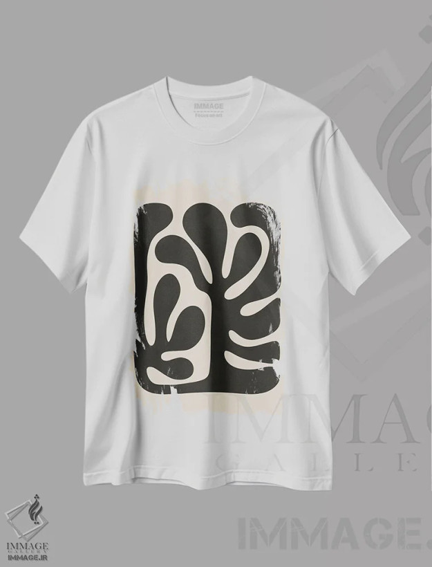 تیشرت سفید طرح دار – تیشرت مینیمال ,آبسترکتیکا اثر لیوین لی فروشگاه ایماژ