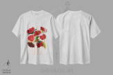 تیشرت سفید طرح دار – تیشرت گل رز ,شکوفه - درِ قرمز من اثر لی واینر immage.ir