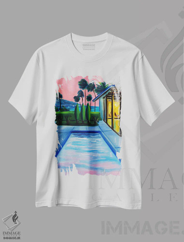 تیشرت سفید طرح دار – تیشرت طبیعت ,غروب تابستان بی پایان اثر روسـلانا لواندووسکا فروشگاه ایماژ