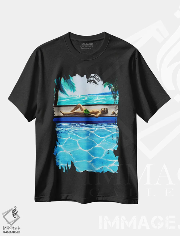 تیشرت مشکی طرح دار – تیشرت تابستانی ,تابستان بی پایان اثر روسـلانا لواندووسکا فروشگاه ایماژ