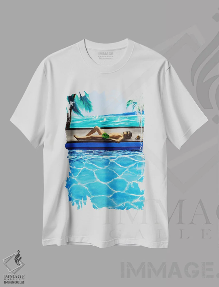 تیشرت سفید طرح دار – تیشرت تابستانی ,تابستان بی پایان اثر روسـلانا لواندووسکا immage.ir