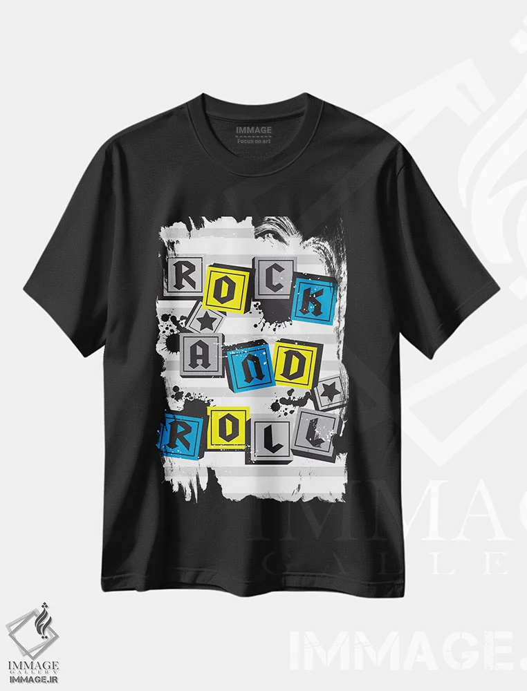 تیشرت مشکی طرح دار – تیشرت موسیقی ,صخره کوچک اثر لیزا وایت باتن immage.ir