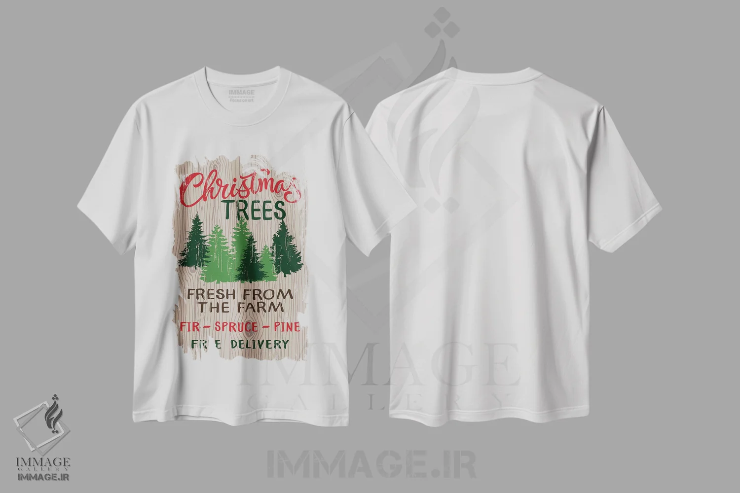 تیشرت سفید طرح دار – تیشرت فصلی ,کریسمس روستایی اثر لیزا وایت باتن فروشگاه ایماژ