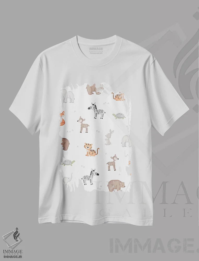 تیشرت سفید طرح دار – تیشرت حیوانات ,کودک فراتر از ستارگان اثر لیزا وایت باتن immage.ir