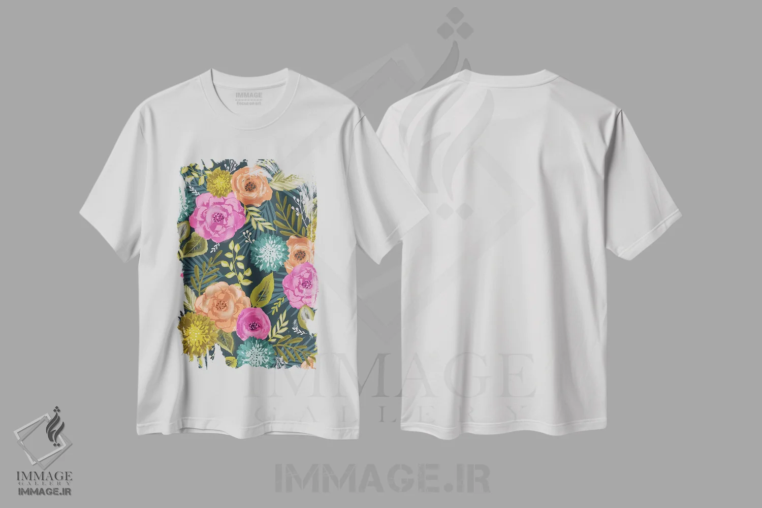 تیشرت سفید طرح دار – تیشرت گرافیکی گلدار ,فلورانس روزمره اثر لیزا وایت باتن immage.ir