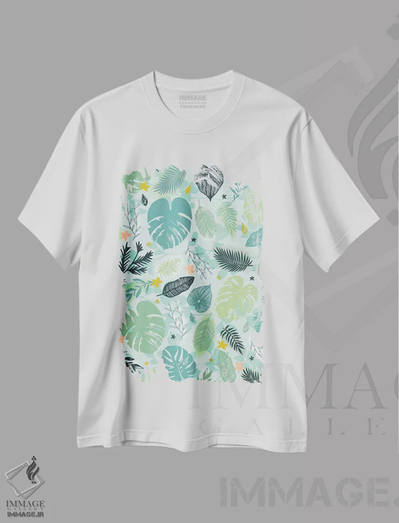 تیشرت سفید طرح دار – تیشرت استوایی ,فلورانس روزمره اثر لیزا وایت باتن فروشگاه ایماژ