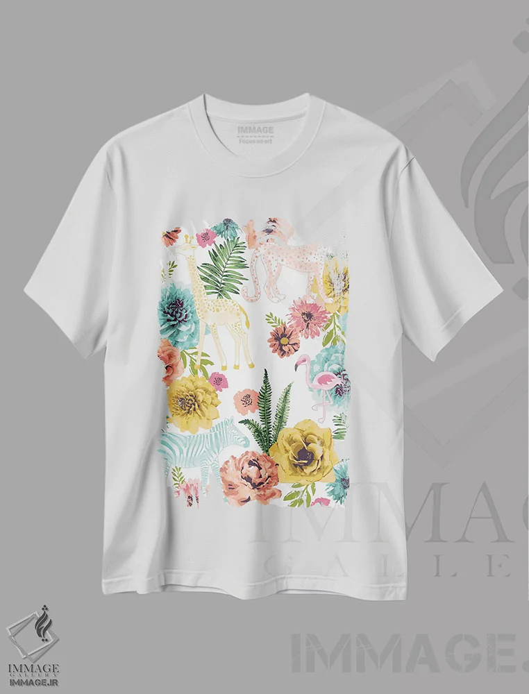 تیشرت سفید طرح دار – تیشرت گلدار ,کلاریسا هرروزه اثر لیزا وایت باتن فروشگاه ایماژ