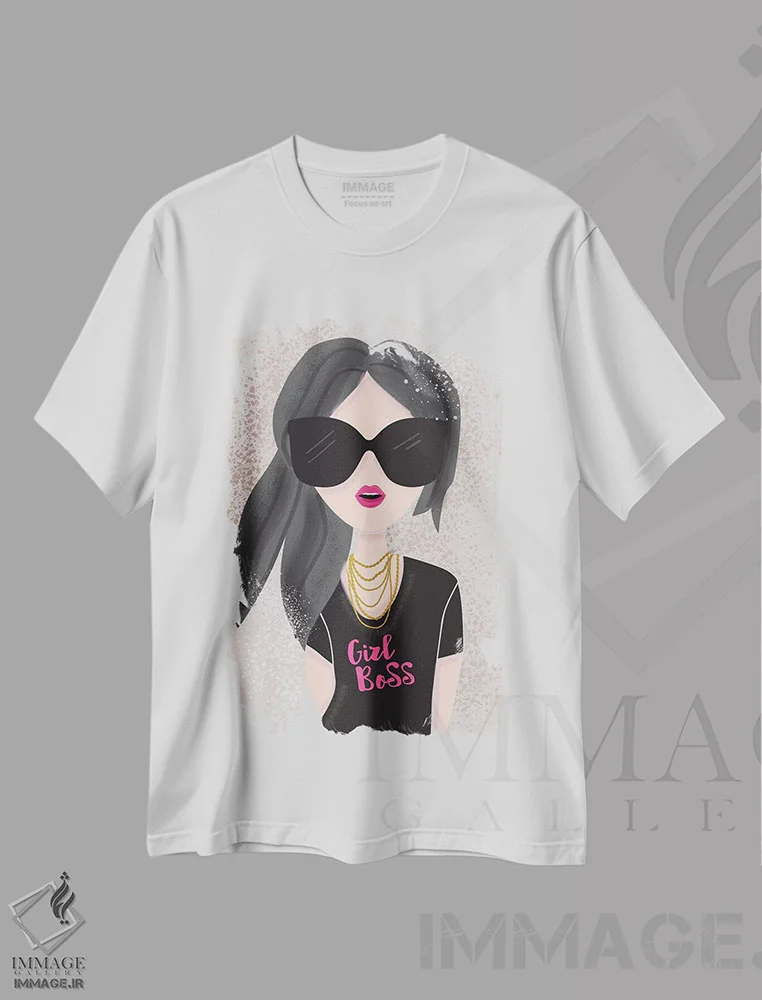 تیشرت سفید طرح دار – تیشرت هنری ,دختر رئیس هرروزه اثر لیزا وایت باتن immage.ir