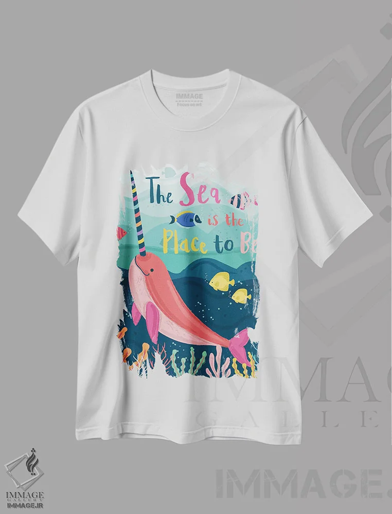 تیشرت سفید طرح دار – تیشرت حیوانات دریایی ,زیر دریا؛ ساحلی و دریانوردی اثر لیزا وایت باتن immage.ir