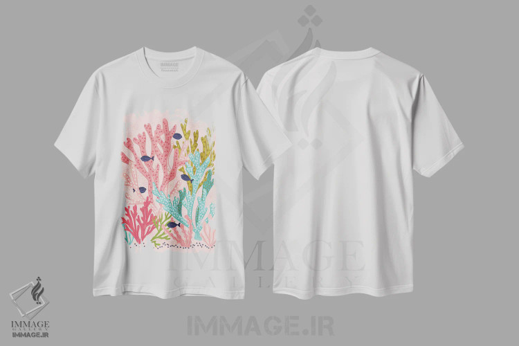 تیشرت سفید طرح دار – تیشرت طبیعت ,حال و هوای تابستانی اثر لیزا وایت باتن فروشگاه ایماژ