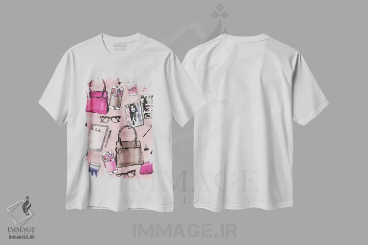 تیشرت سفید طرح دار – تیشرت هنری مد ,دختر رئیس هرروزه اثر لیزا وایت باتن فروشگاه ایماژ