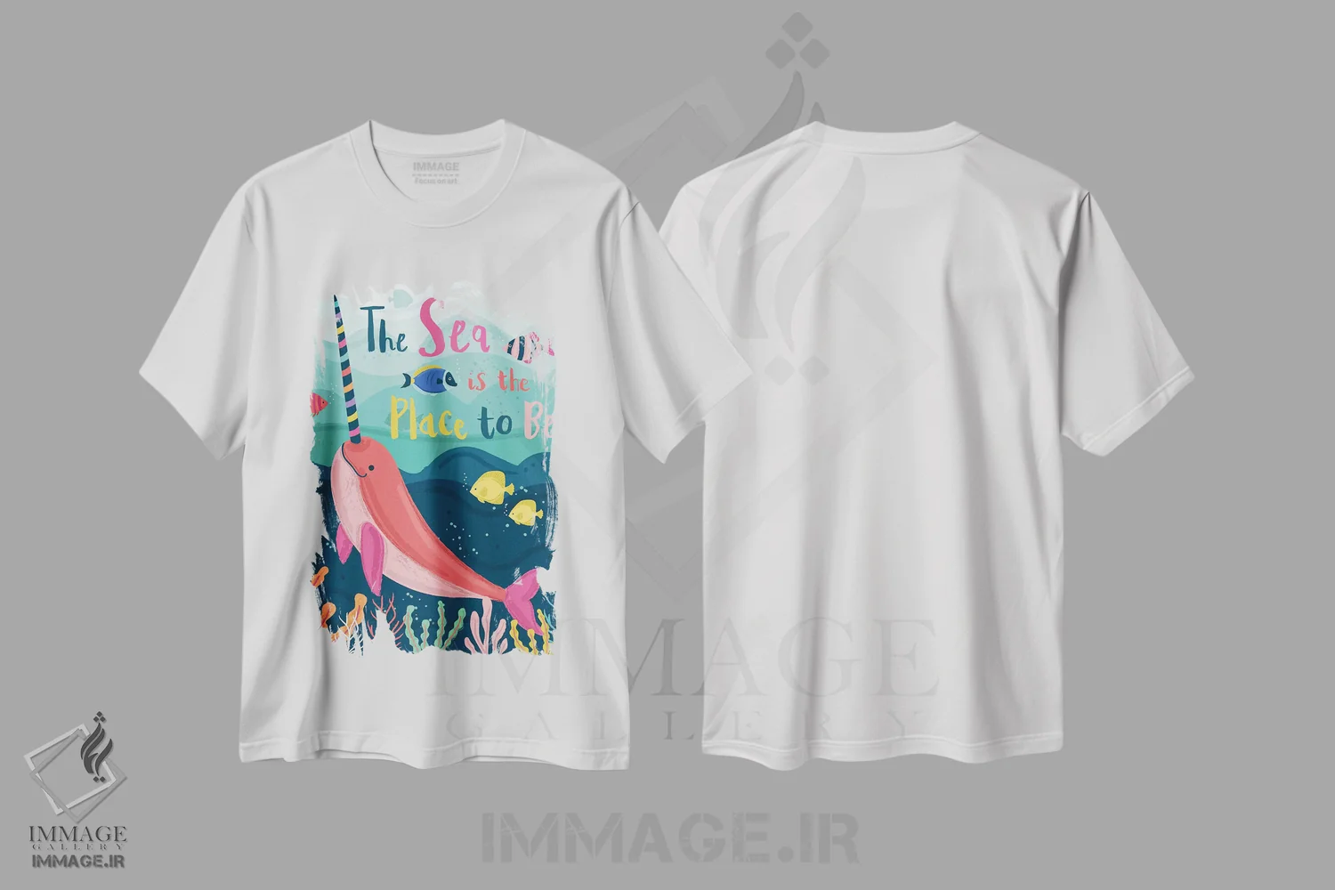 تیشرت سفید طرح دار – تیشرت حیوانات دریایی ,زیر دریا؛ ساحلی و دریانوردی اثر لیزا وایت باتن immage.ir