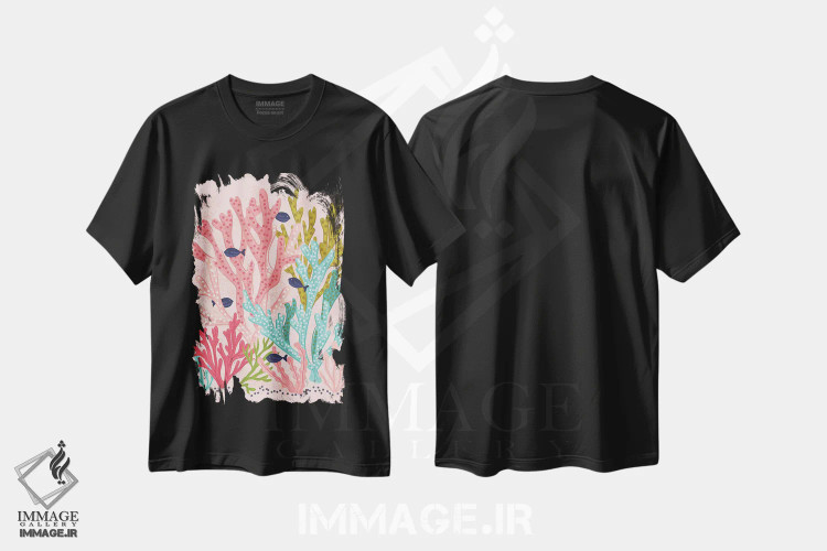 تیشرت مشکی طرح دار – تیشرت طبیعت ,حال و هوای تابستانی اثر لیزا وایت باتن immage.ir