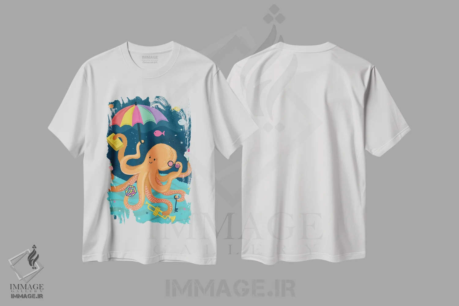 تیشرت سفید طرح دار – تیشرت فانتزی ,زیر دریا؛ ساحلی و دریانوردی اثر لیزا وایت باتن immage.ir
