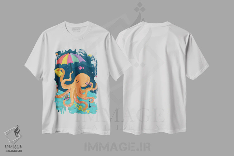 تیشرت سفید طرح دار – تیشرت فانتزی ,زیر دریا؛ ساحلی و دریانوردی اثر لیزا وایت باتن immage.ir