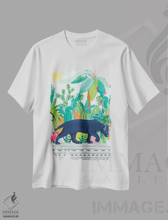 تیشرت سفید طرح دار – تیشرت حیوانات ,گشت و گذار روزمره در طبیعت اثر لیزا وایت باتن immage.ir
