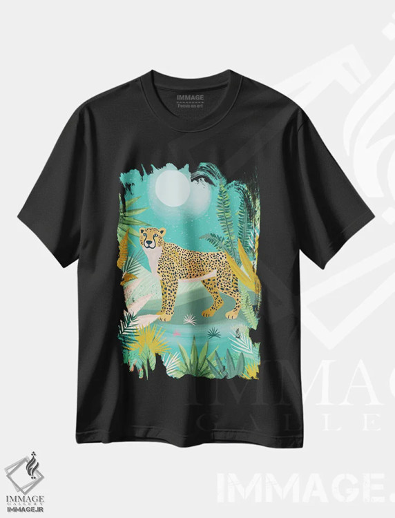 تیشرت مشکی طرح دار – تیشرت حیوانات ,ساوانای جنگلی هرروزه اثر لیزا وایت باتن فروشگاه ایماژ