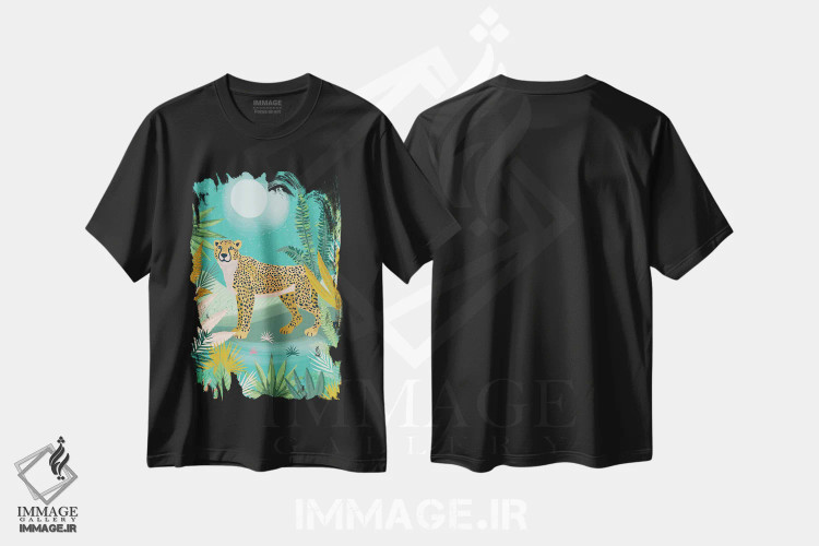 تیشرت مشکی طرح دار – تیشرت حیوانات ,ساوانای جنگلی هرروزه اثر لیزا وایت باتن فروشگاه ایماژ