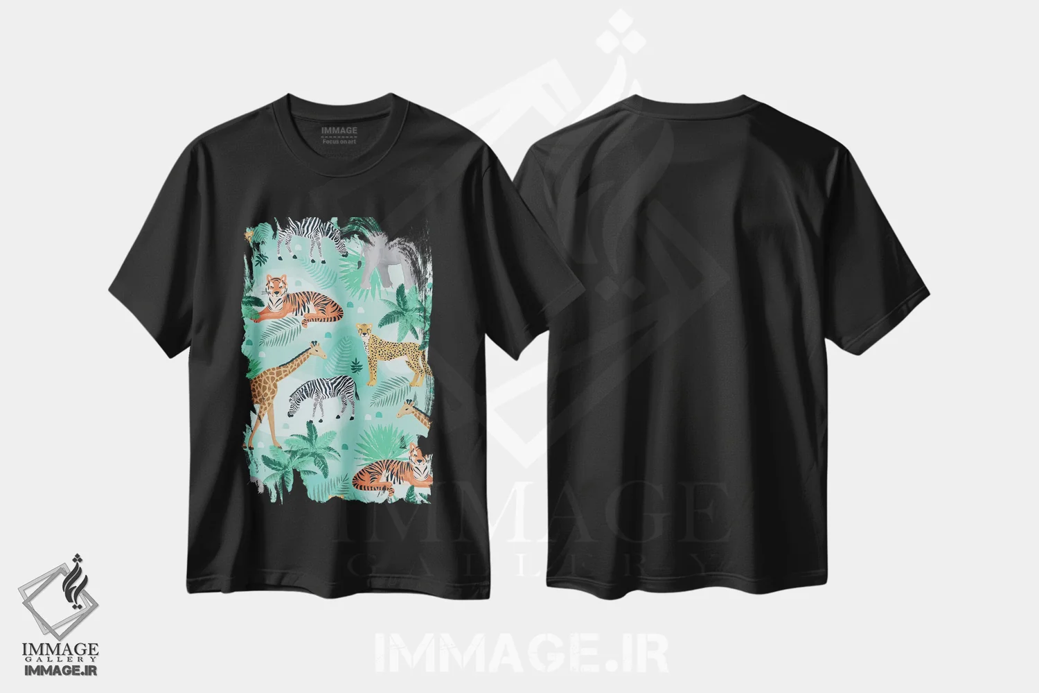 تیشرت مشکی طرح دار – تیشرت حیوانات ,ساوانای جنگلی هرروزه اثر لیزا وایت باتن immage.ir
