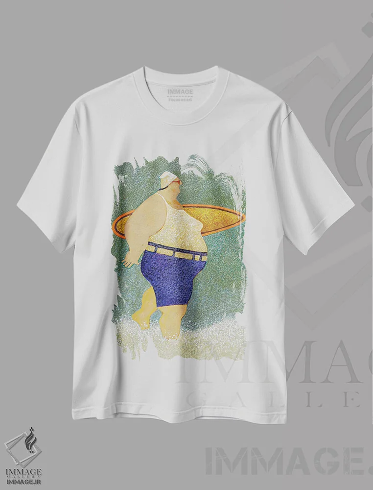 تیشرت سفید طرح دار – تیشرت تابستانی ,موج سواری آماده است اثر لوول هررو فروشگاه ایماژ