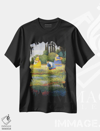 تیشرت مشکی طرح دار – تیشرت طبیعت ,گل های وحشی اثر لوول هررو فروشگاه ایماژ