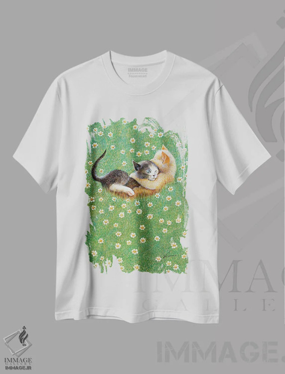 تیشرت سفید طرح دار – تیشرت حیوانات ,جورج و الکسیکس اثر لوول هررو immage.ir