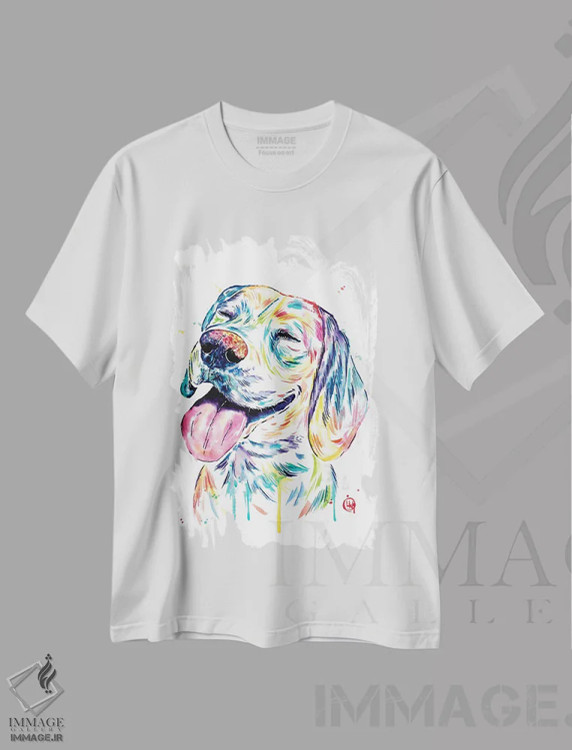 تیشرت سفید طرح دار – تیشرت هنری حیوانات ,بیگل دوست داشتنی اثر لیزا وایت هاوس immage.ir
