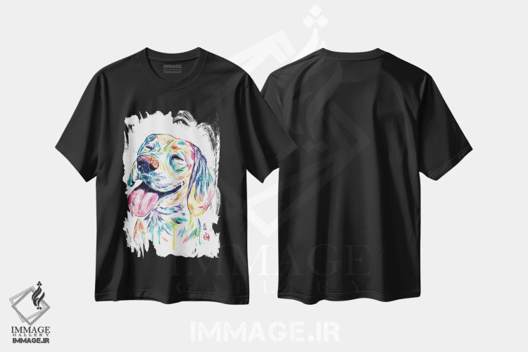 تیشرت مشکی طرح دار – تیشرت هنری حیوانات ,بیگل دوست داشتنی اثر لیزا وایت هاوس فروشگاه ایماژ