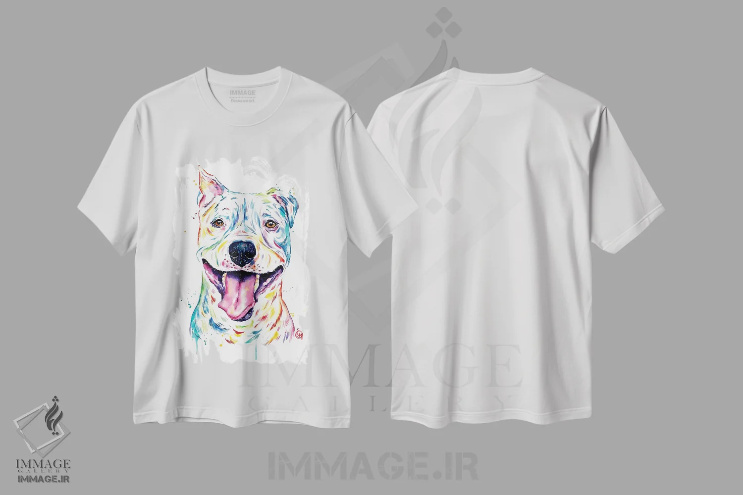 تیشرت سفید طرح دار – تیشرت اسپرت هنری ,پیتبول اثر لیزا وایت هاوس immage.ir
