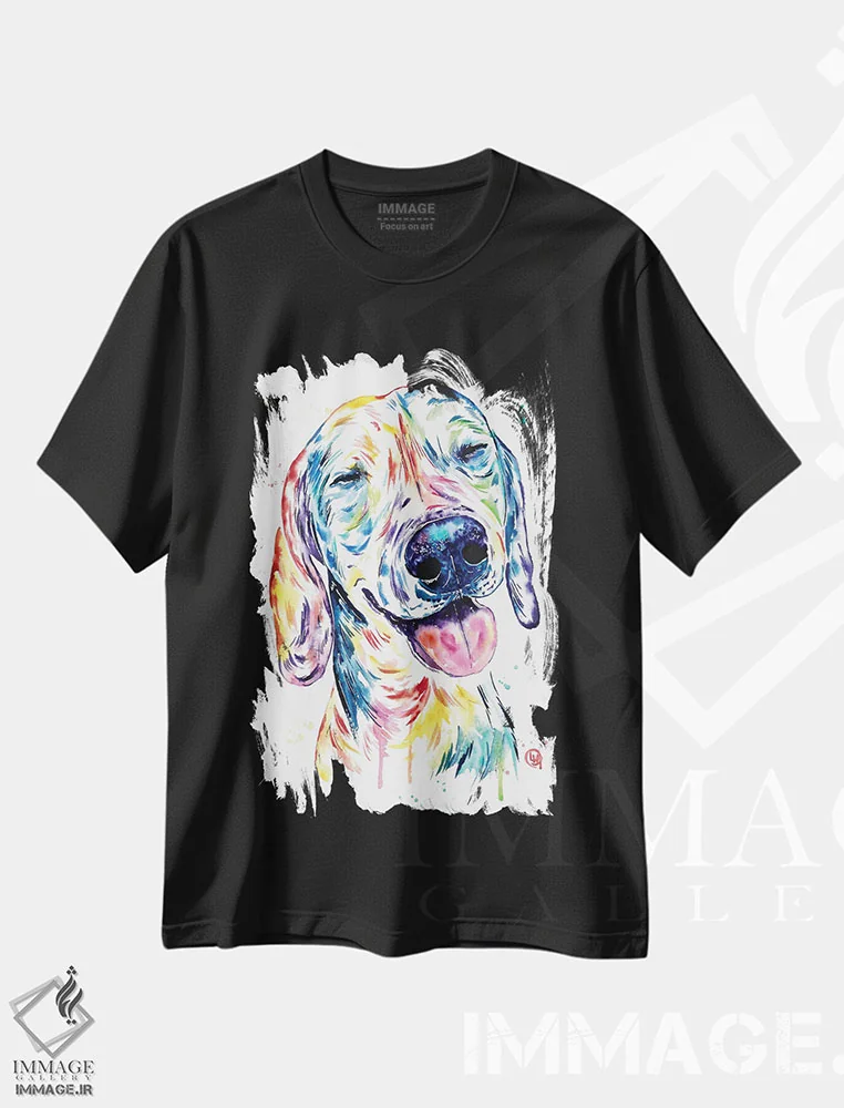 تیشرت مشکی طرح دار – تیشرت حیوانات خانگی ,سگ کوچکی با قلبی بزرگ اثر لیزا وایت هاوس فروشگاه ایماژ