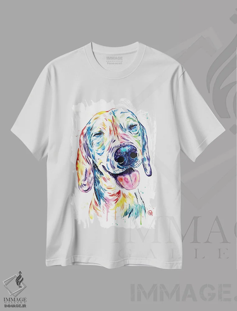 تیشرت سفید طرح دار – تیشرت حیوانات خانگی ,سگ کوچکی با قلبی بزرگ اثر لیزا وایت هاوس immage.ir